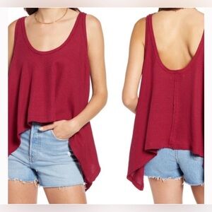 Free People We The Free Maroon Oversized Tank Top Women’s Size Medium